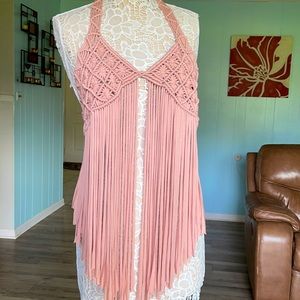 NWT Forever 21 crochet blush pink halter top